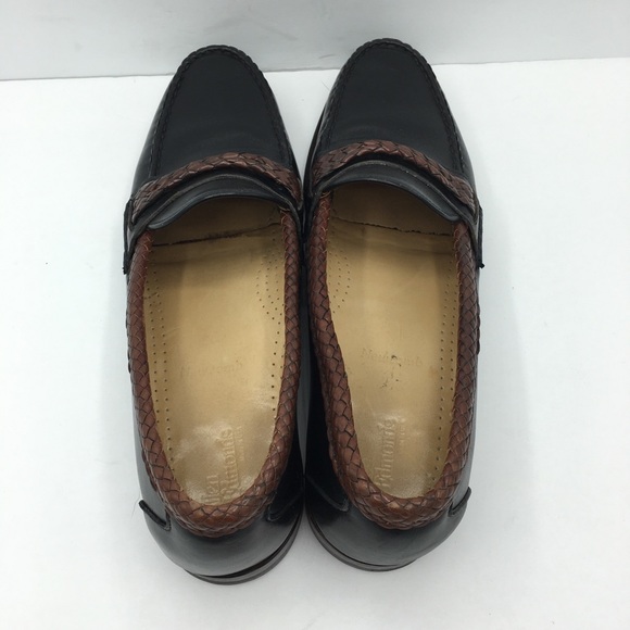 Allen Edmonds Newcomb Black/Brown Calfskin Loafers Size 11B Men’s main image 5